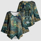 Egyptian Hapi Kimono Sleeve Blouse God of the Nile Ankh Symbol Lotus Flowers and Sacred River Energy