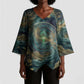 Egyptian Hapi Kimono Sleeve Blouse God of the Nile Ankh Symbol Lotus Flowers and Sacred River Energy