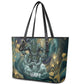 Egyptian Hapi Leather Tote Bag God of the Nile Ankh Symbol Lotus Flowers and Sacred River Energy