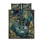 Egyptian Hapi Quilt Bed Set God of the Nile Ankh Symbol Lotus Flowers and Sacred River Energy