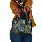 Egyptian Hapi Shoulder Handbag God of the Nile Ankh Symbol Lotus Flowers and Sacred River Energy