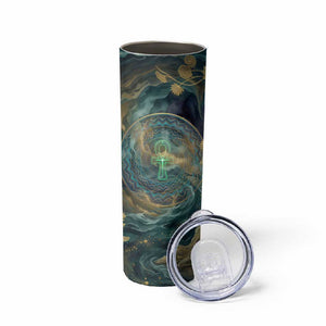 Egyptian Hapi Skinny Tumbler God of the Nile Ankh Symbol Lotus Flowers and Sacred River Energy