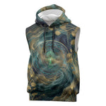 Egyptian Hapi Sleeveless Hoodie God of the Nile Ankh Symbol Lotus Flowers and Sacred River Energy