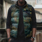 Egyptian Hapi Sleeveless Puffer Jacket God of the Nile Ankh Symbol Lotus Flowers and Sacred River Energy