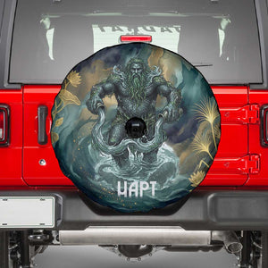 Egyptian Hapi Spare Tire Cover God of the Nile Ankh Symbol Lotus Flowers and Sacred River Energy