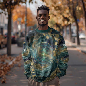 Egyptian Hapi Sweatshirt God of the Nile Ankh Symbol Lotus Flowers and Sacred River Energy