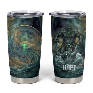 Egyptian Hapi Tumbler Cup God of the Nile Ankh Symbol Lotus Flowers and Sacred River Energy