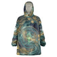 Egyptian Hapi Wearable Blanket Hoodie God of the Nile Ankh Symbol Lotus Flowers and Sacred River Energy