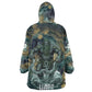Egyptian Hapi Wearable Blanket Hoodie God of the Nile Ankh Symbol Lotus Flowers and Sacred River Energy