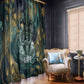 Egyptian Hapi Window Curtain God of the Nile Ankh Symbol Lotus Flowers and Sacred River Energy