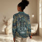 Egyptian Hapi Women Casual Shirt God of the Nile Ankh Symbol Lotus Flowers and Sacred River Energy
