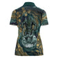 Egyptian Hapi Women Polo Shirt God of the Nile Ankh Symbol Lotus Flowers and Sacred River Energy
