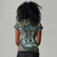Egyptian Hapi Women V-Neck T-Shirt God of the Nile Ankh Symbol Lotus Flowers and Sacred River Energy