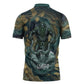 Egyptian Hapi Zipper Polo Shirt God of the Nile Ankh Symbol Lotus Flowers and Sacred River Energy