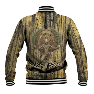 Heh and Hauhet Egyptian Baseball Jacket Timeless Gods Design Infinity Serpent and Divine Balance Ancient
