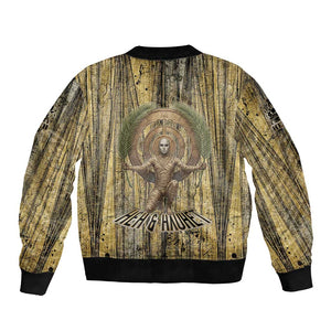 Heh and Hauhet Egyptian Bomber Jacket Timeless Gods Design Infinity Serpent and Divine Balance Ancient