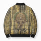 Heh and Hauhet Egyptian Bomber Puffer Jacket Timeless Gods Design Infinity Serpent and Divine Balance Ancient