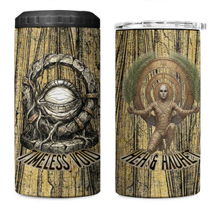 Heh and Hauhet Egyptian 4 in 1 Can Cooler Tumbler Timeless Gods Design Infinity Serpent and Divine Balance Ancient