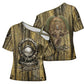 Heh and Hauhet Egyptian Cross Shoulder Shirt Timeless Gods Design Infinity Serpent and Divine Balance Ancient