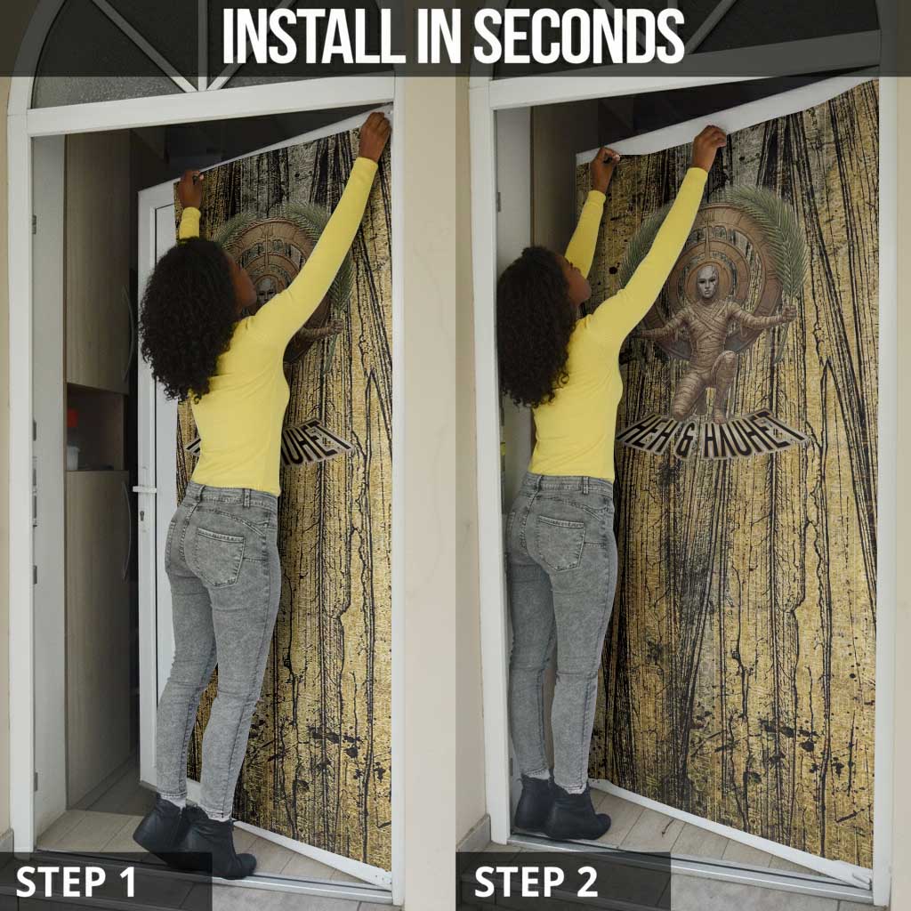 Heh and Hauhet Egyptian Door Cover Timeless Gods Design Infinity Serpent and Divine Balance Ancient