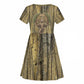 Heh and Hauhet Egyptian Kid Short Sleeve Dress Timeless Gods Design Infinity Serpent and Divine Balance Ancient