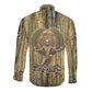 Heh and Hauhet Egyptian Long Sleeve Button Shirt Timeless Gods Design Infinity Serpent and Divine Balance Ancient