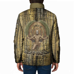 Heh and Hauhet Egyptian Padded Jacket Timeless Gods Design Infinity Serpent and Divine Balance Ancient
