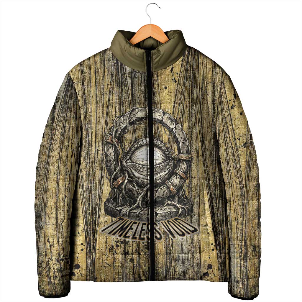 Heh and Hauhet Egyptian Padded Jacket Timeless Gods Design Infinity Serpent and Divine Balance Ancient