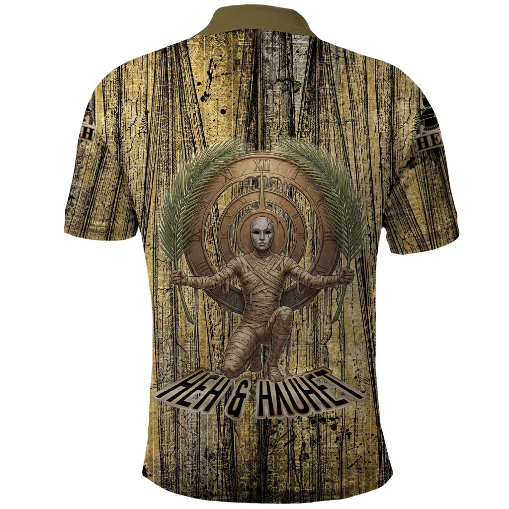 Heh and Hauhet Egyptian Polo Shirt Timeless Gods Design Infinity Serpent and Divine Balance Ancient