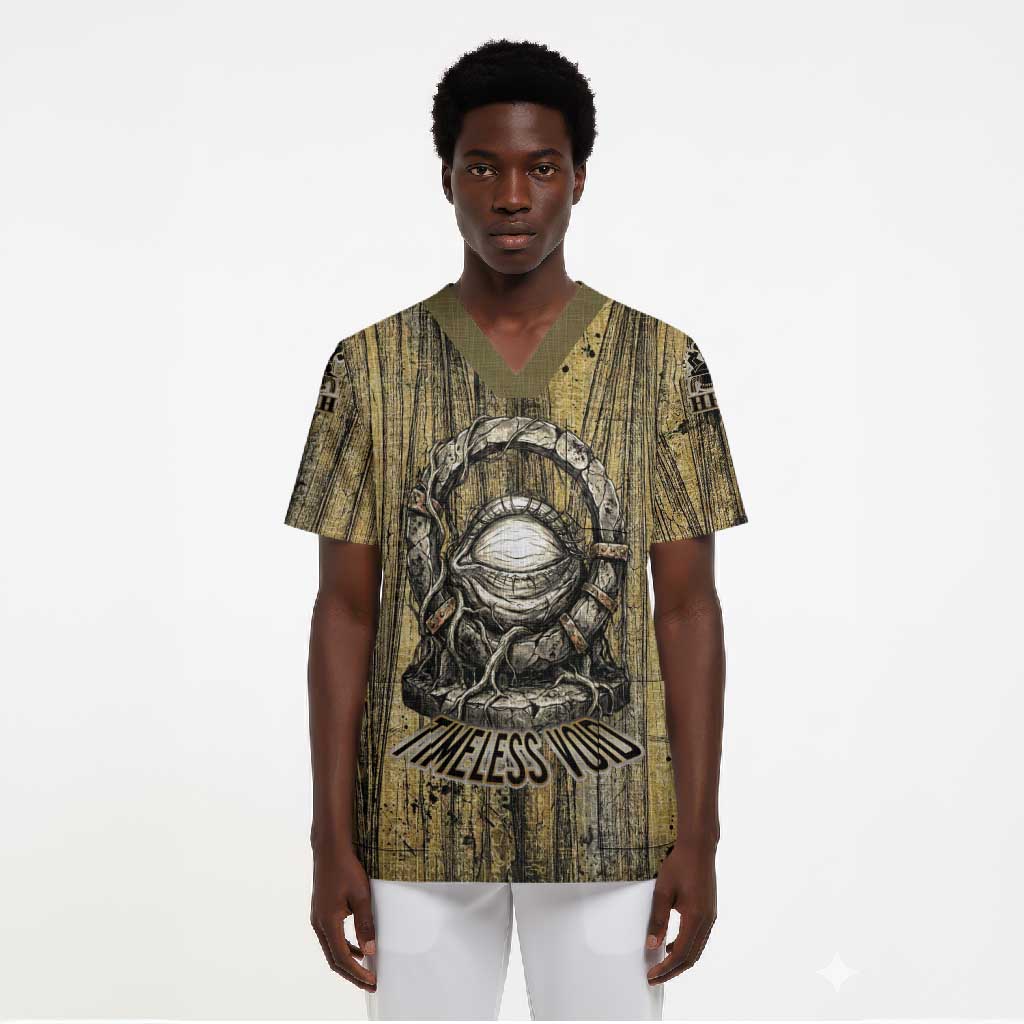 Heh and Hauhet Egyptian Scrub Top Timeless Gods Design Infinity Serpent and Divine Balance Ancient
