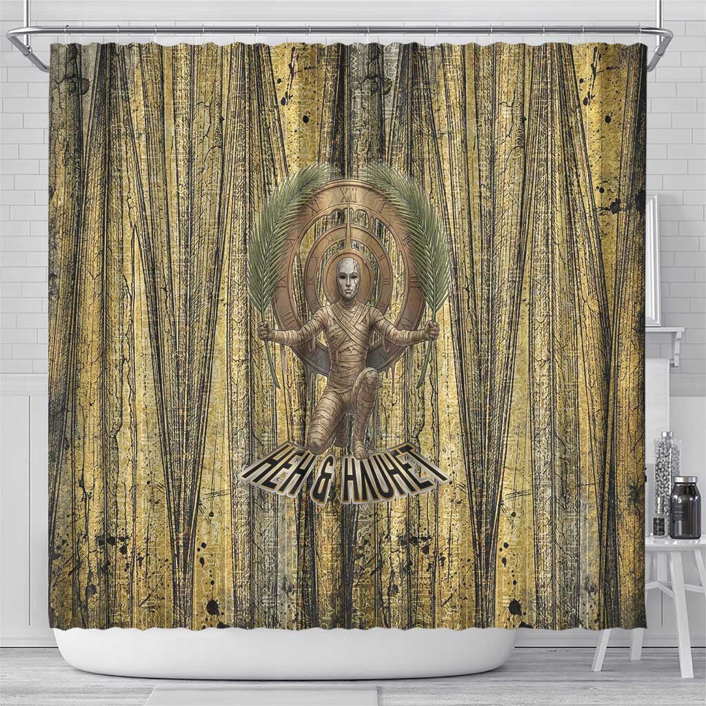 Heh and Hauhet Egyptian Shower Curtain Timeless Gods Design Infinity Serpent and Divine Balance Ancient