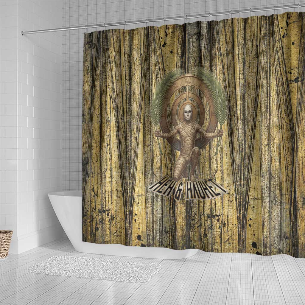 Heh and Hauhet Egyptian Shower Curtain Timeless Gods Design Infinity Serpent and Divine Balance Ancient