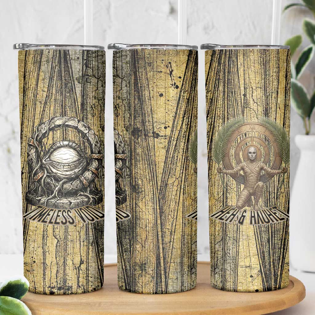 Heh and Hauhet Egyptian Skinny Tumbler Timeless Gods Design Infinity Serpent and Divine Balance Ancient