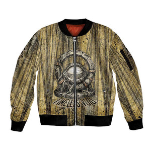 Heh and Hauhet Egyptian Sleeve Zip Bomber Jacket Timeless Gods Design Infinity Serpent and Divine Balance Ancient