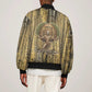 Heh and Hauhet Egyptian Sleeve Zip Bomber Jacket Timeless Gods Design Infinity Serpent and Divine Balance Ancient