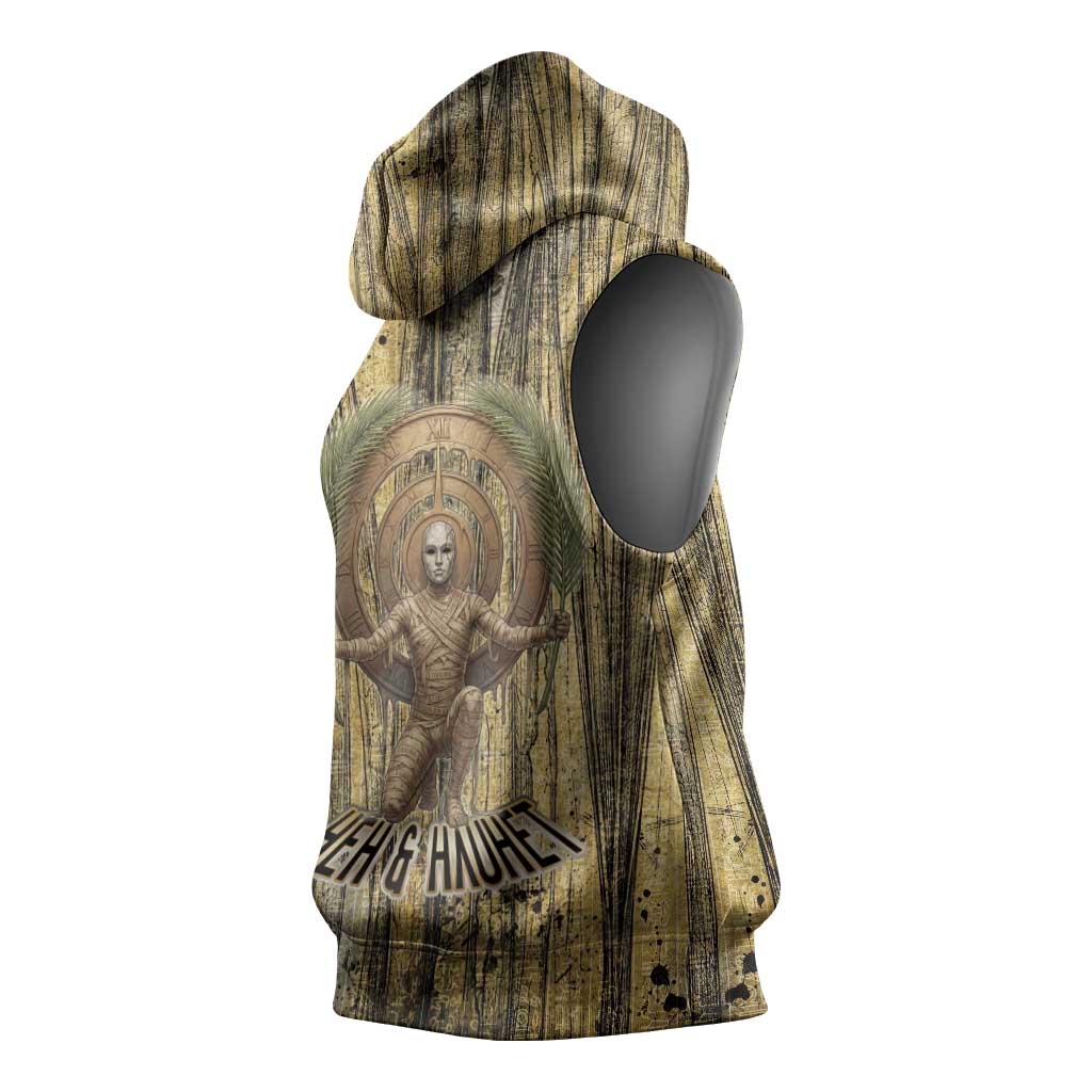 Heh and Hauhet Egyptian Sleeveless Hoodie Timeless Gods Design Infinity Serpent and Divine Balance Ancient