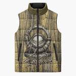 Heh and Hauhet Egyptian Sleeveless Puffer Jacket Timeless Gods Design Infinity Serpent and Divine Balance Ancient