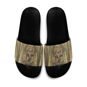 Heh and Hauhet Egyptian Slide Sandals Timeless Gods Design Infinity Serpent and Divine Balance Ancient
