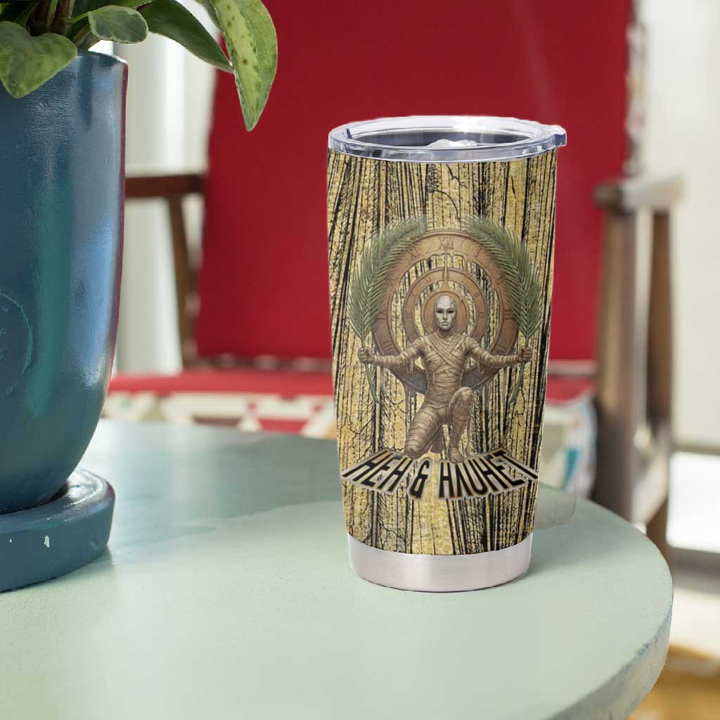 Heh and Hauhet Egyptian Tumbler Cup Timeless Gods Design Infinity Serpent and Divine Balance Ancient