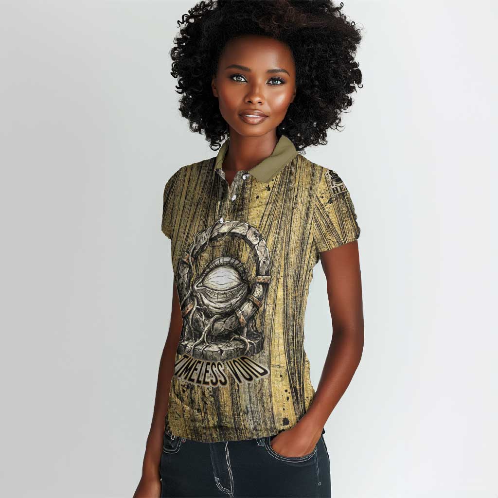 Heh and Hauhet Egyptian Women Polo Shirt Timeless Gods Design Infinity Serpent and Divine Balance Ancient