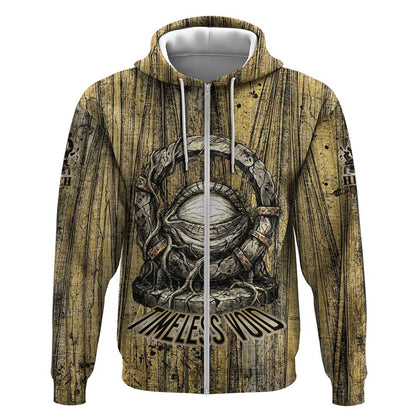 Heh and Hauhet Egyptian Zip Hoodie Timeless Gods Design Infinity Serpent and Divine Balance Ancient