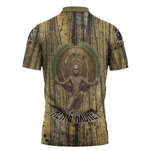 Heh and Hauhet Egyptian Zipper Polo Shirt Timeless Gods Design Infinity Serpent and Divine Balance Ancient