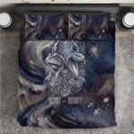 Egyptian Heh and Hauhet Bedding Set Serpent Duo Design Cosmic Infinity and Eternal Balance Motif