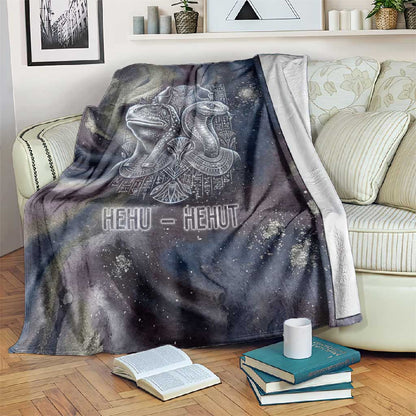 Egyptian Heh and Hauhet Blanket Serpent Duo Design Cosmic Infinity and Eternal Balance Motif