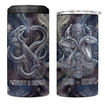 Egyptian Heh and Hauhet 4 in 1 Can Cooler Tumbler Serpent Duo Design Cosmic Infinity and Eternal Balance Motif