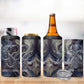 Egyptian Heh and Hauhet 4 in 1 Can Cooler Tumbler Serpent Duo Design Cosmic Infinity and Eternal Balance Motif