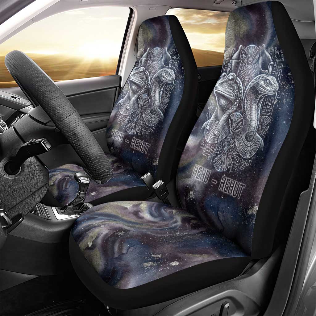 Egyptian Heh and Hauhet Car Seat Cover Serpent Duo Design Cosmic Infinity and Eternal Balance Motif