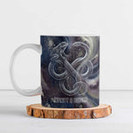 Egyptian Heh and Hauhet Ceramic Mug Serpent Duo Design Cosmic Infinity and Eternal Balance Motif