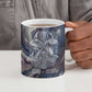 Egyptian Heh and Hauhet Ceramic Mug Serpent Duo Design Cosmic Infinity and Eternal Balance Motif