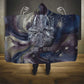 Egyptian Heh and Hauhet Hooded Blanket Serpent Duo Design Cosmic Infinity and Eternal Balance Motif